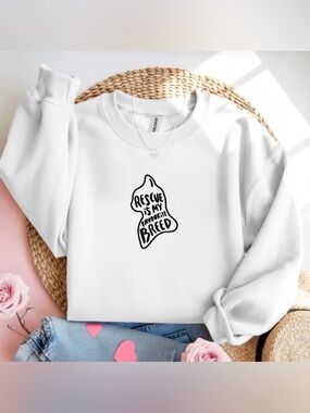Rescue Is My Favorite Breed Sweatshirt Dog Rescue White Crewneck
